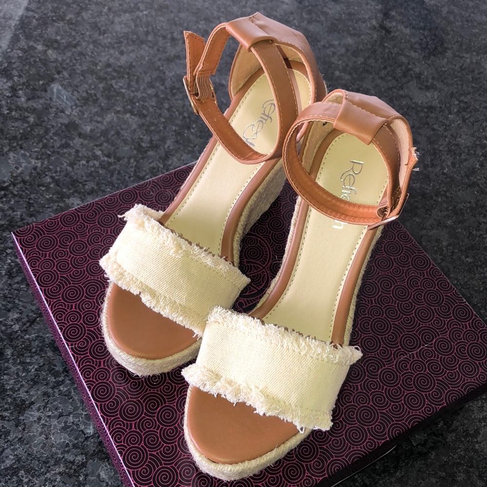 Espadrille Wedge - Natural/Tan